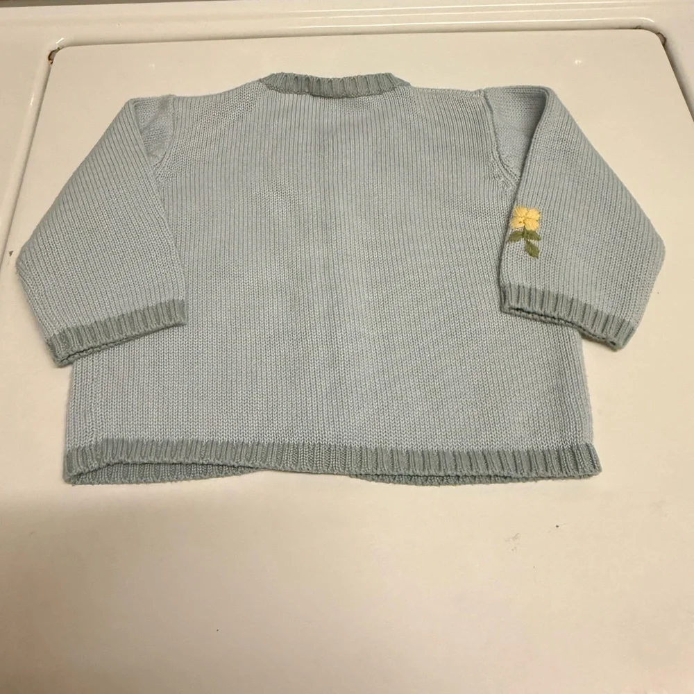 Gymboree Blue Knit Cardigan with Embroidered Accents Size 6-12 months